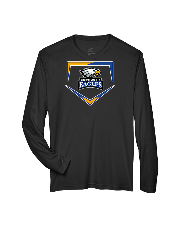 Brown County HS Baseball Plate - Performance Longsleeve