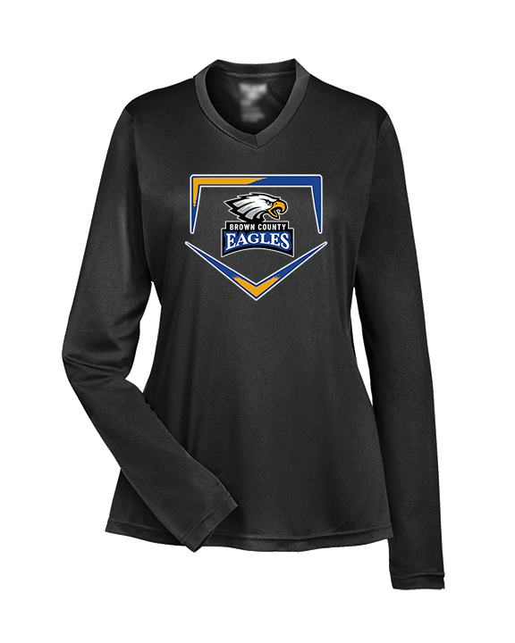 Brown County HS Baseball Plate - Womens Performance Longsleeve