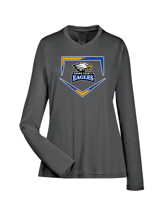 Brown County HS Baseball Plate - Womens Performance Longsleeve