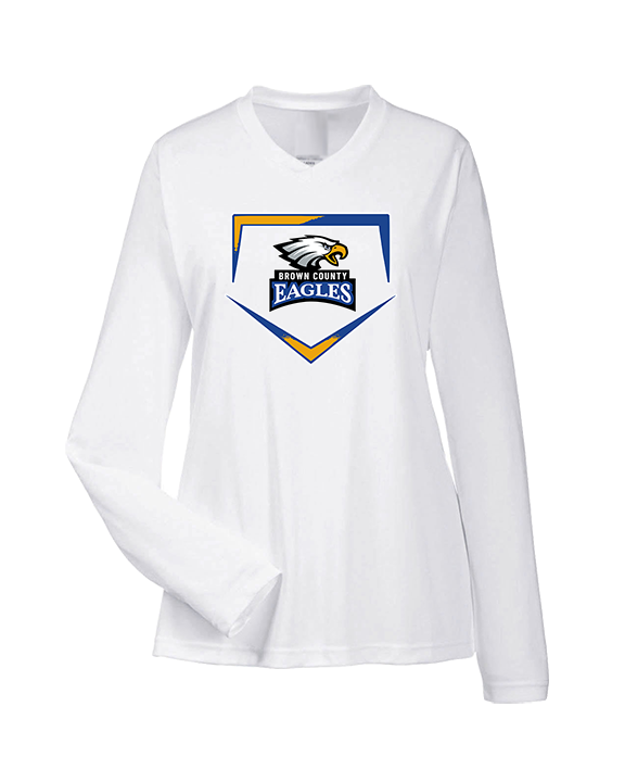 Brown County HS Baseball Plate - Womens Performance Longsleeve