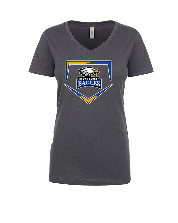 Brown County HS Baseball Plate - Womens V-Neck