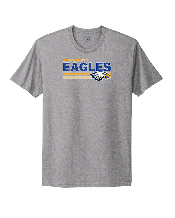 Brown County HS Baseball Stripes - Mens Select Cotton T-Shirt