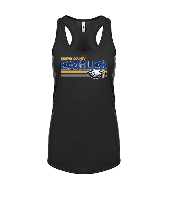 Brown County HS Baseball Stripes - Womens Tank Top