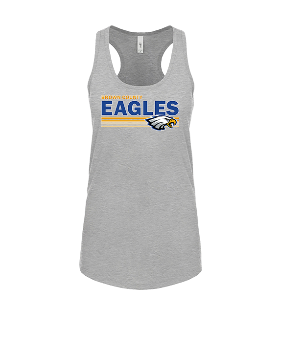 Brown County HS Baseball Stripes - Womens Tank Top