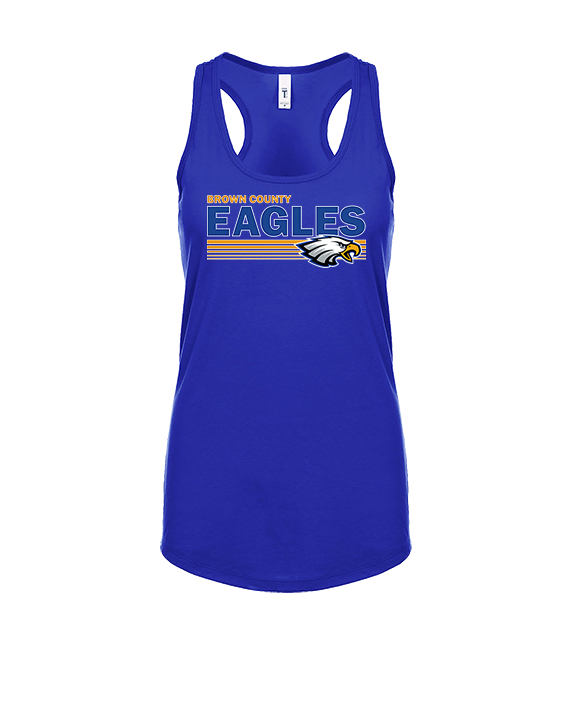 Brown County HS Baseball Stripes - Womens Tank Top