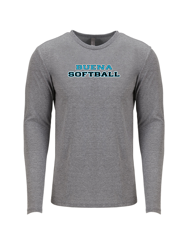 Buena HS Softball Logo - Tri Blend Long Sleeve