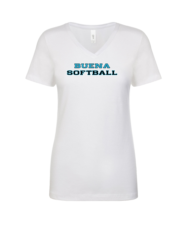 Buena HS Softball Logo - Womens V-Neck