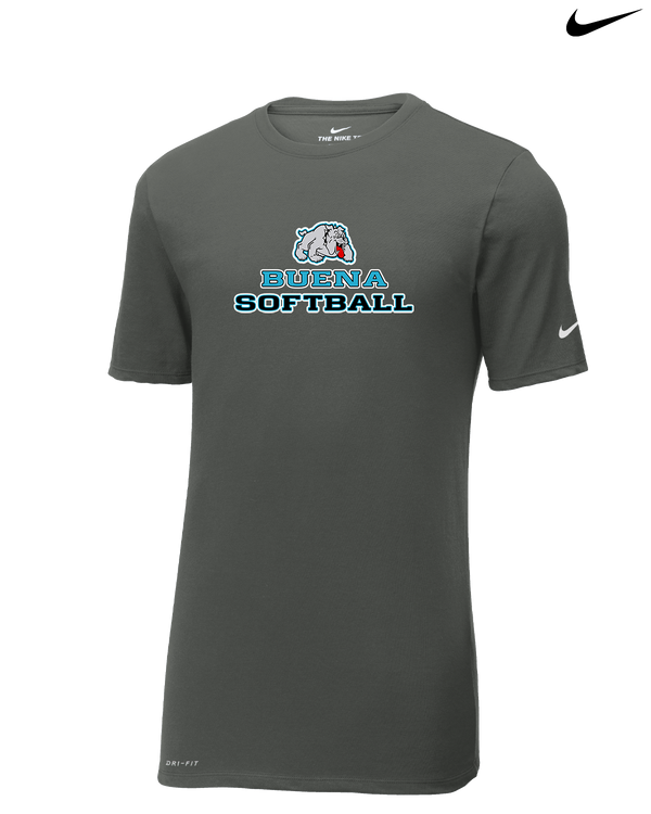 Buena HS Softball Bulldog Logo - Nike Cotton Poly Dri-Fit