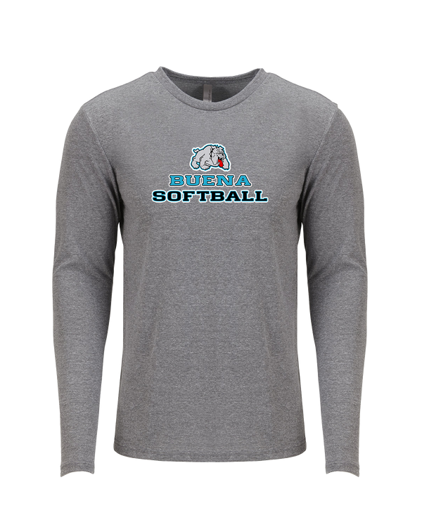 Buena HS Softball Bulldog Logo - Tri Blend Long Sleeve