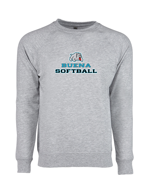 Buena HS Softball Bulldog Logo - Crewneck Sweatshirt