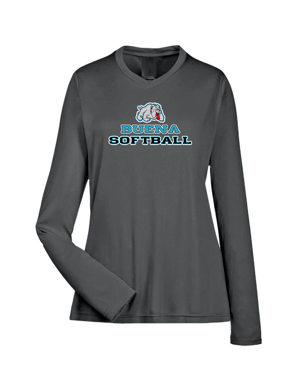 Buena HS Softball Bulldog Logo - Womens Performance Long Sleeve