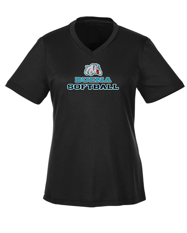 Buena HS Softball Bulldog Logo - Womens Performance Shirt