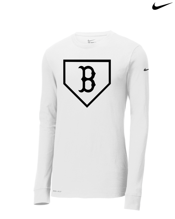 Burnsville HS Baseball Plate Logo - Nike Dri-Fit Poly Long Sleeve