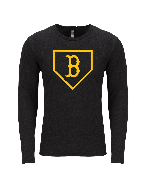 Burnsville HS Baseball Plate Logo - Tri Blend Long Sleeve