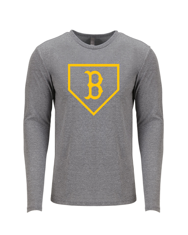 Burnsville HS Baseball Plate Logo - Tri Blend Long Sleeve