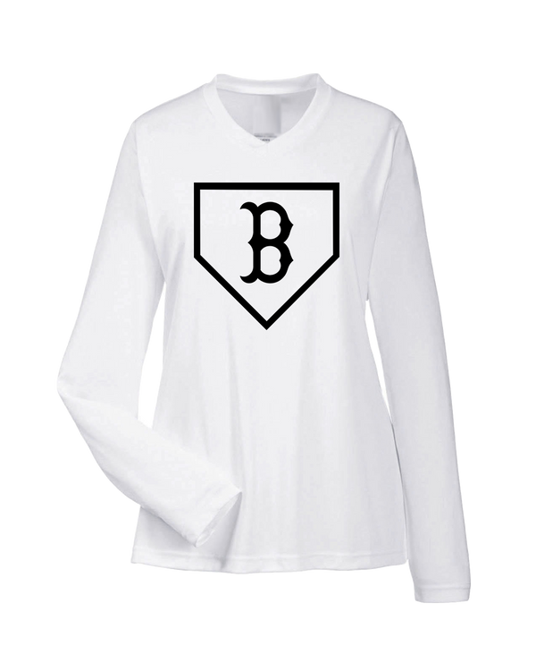 Burnsville HS Baseball Plate Logo - Womens Performance Long Sleeve