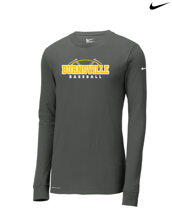 Burnsville HS Baseball Twill - Nike Dri-Fit Poly Long Sleeve