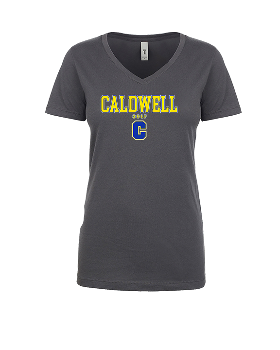 Caldwell HS Golf Block - Womens V-Neck