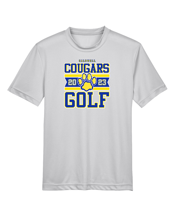 Caldwell HS Golf Stamp - Youth Performance Shirt