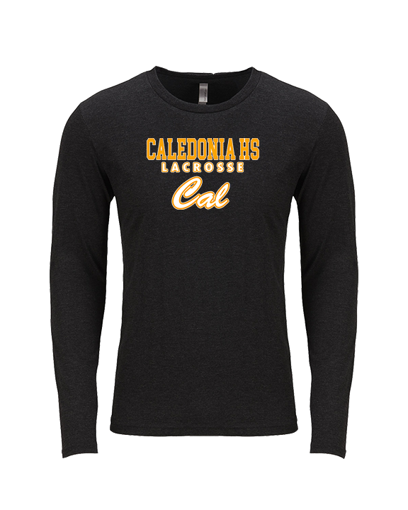Caledonia HS Boys Lacrosse Block - Tri-Blend Long Sleeve