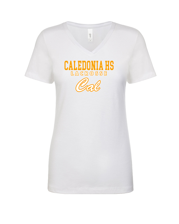 Caledonia HS Boys Lacrosse Block - Womens Vneck
