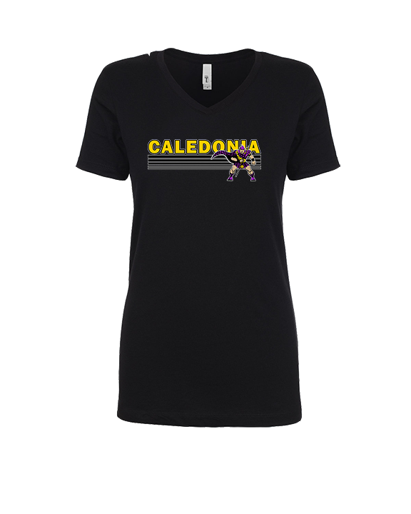 Caledonia HS Cheer Stripes - Womens Vneck