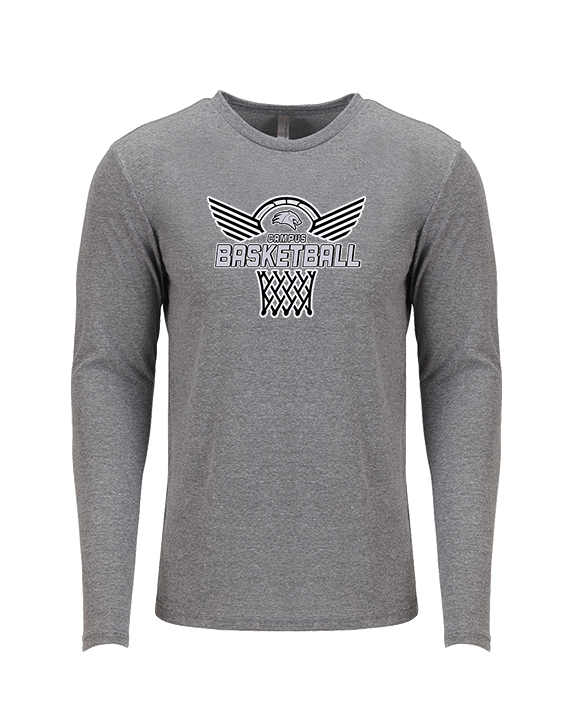 Campus HS Girls Basketball Nothing But Net - Tri-Blend Long Sleeve