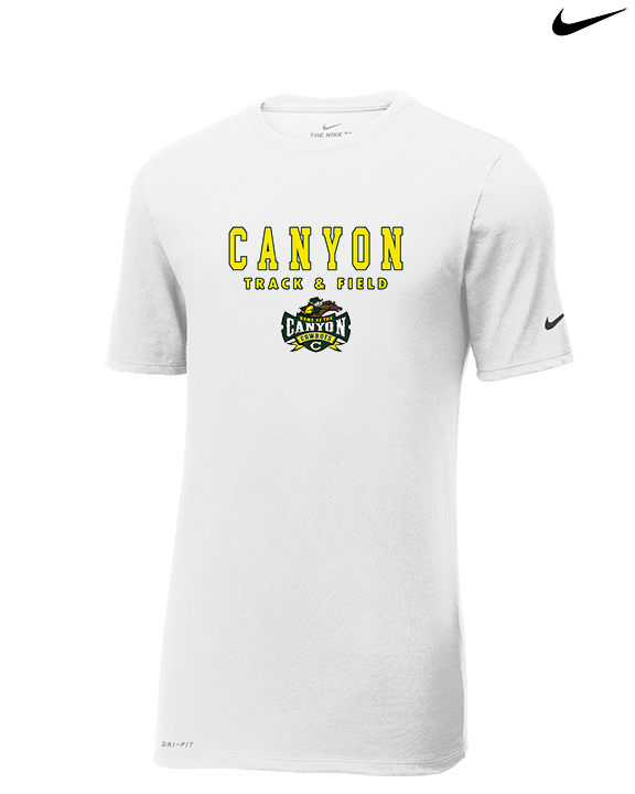 Canyon HS Track & Field Block - Mens Nike Cotton Poly Tee