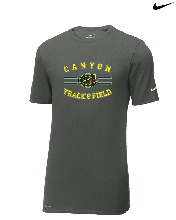 Canyon HS Track & Field Curve - Mens Nike Cotton Poly Tee