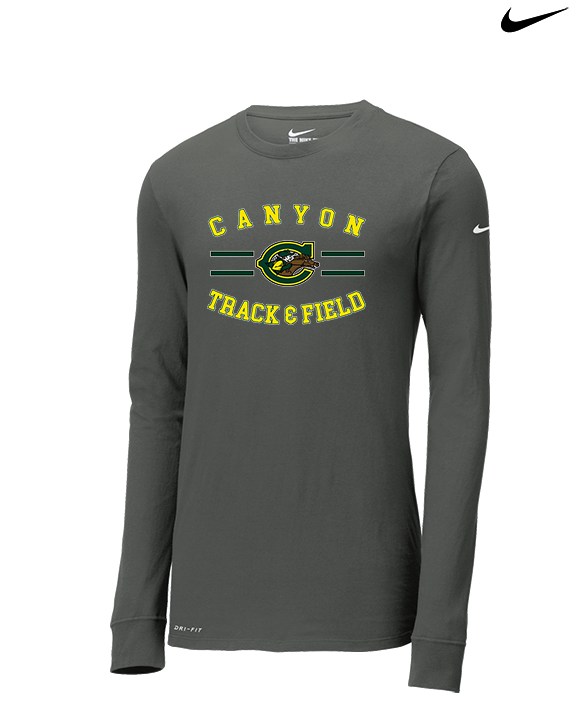 Canyon HS Track & Field Curve - Mens Nike Longsleeve
