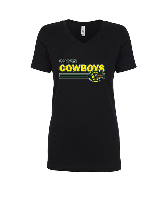 Canyon HS Track & Field Stripes - Womens Vneck