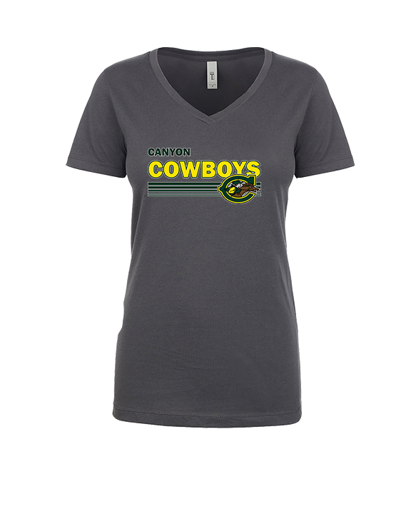 Canyon HS Track & Field Stripes - Womens Vneck