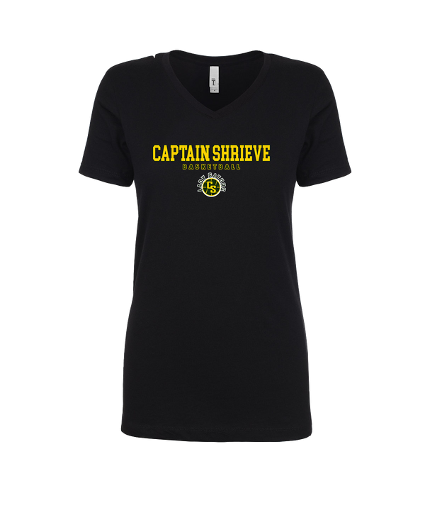 Captain Shreve HS Girls Basketball Block - Womens V-Neck