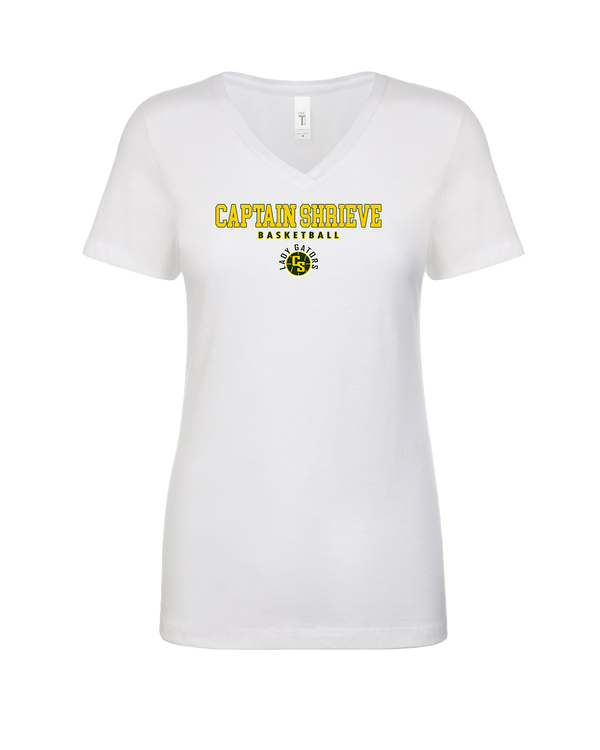 Captain Shreve HS Girls Basketball Block - Womens V-Neck