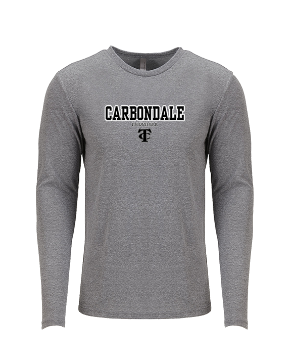 Carbondale HS Softball Block - Tri - Blend Long Sleeve