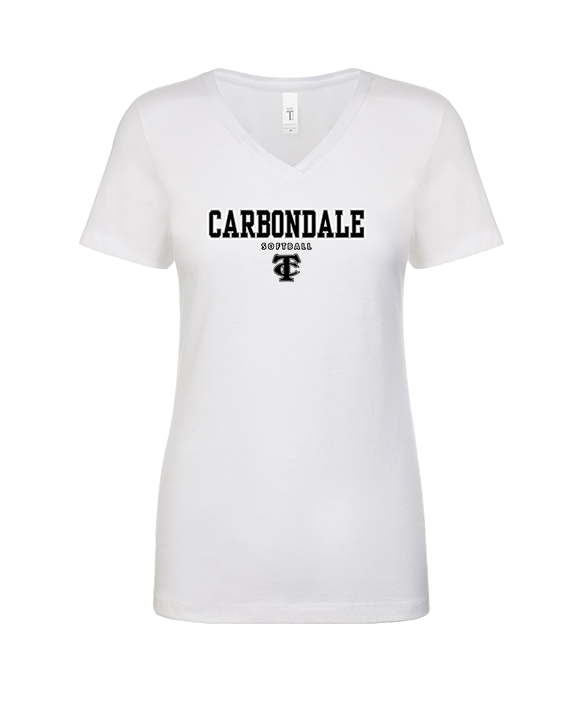 Carbondale HS Softball Block - Womens V-Neck