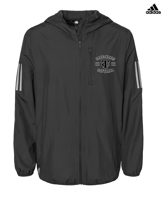 Carbondale HS Softball Curve - Mens Adidas Full Zip Jacket