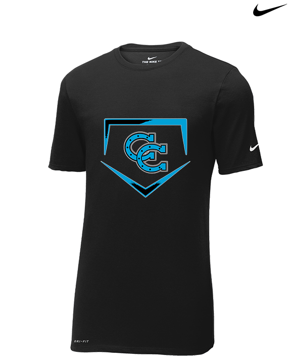 Carson HS Baseball Plate - Mens Nike Cotton Poly Tee