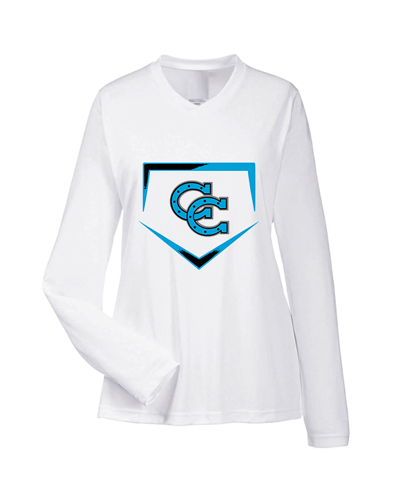 Carson HS Baseball Plate - Womens Performance Longsleeve