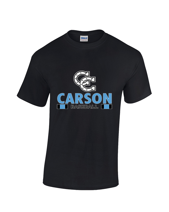 Carson HS Baseball Stacked - Cotton T-Shirt