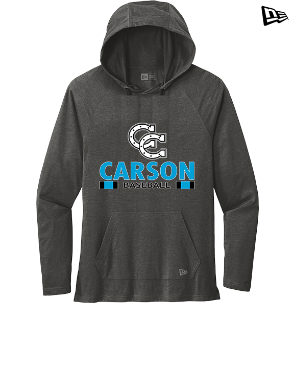 Carson HS Baseball Stacked - New Era Tri-Blend Hoodie