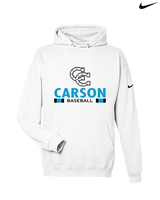 Carson HS Baseball Stacked - Nike Club Fleece Hoodie
