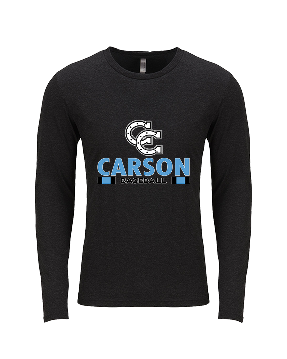 Carson HS Baseball Stacked - Tri-Blend Long Sleeve