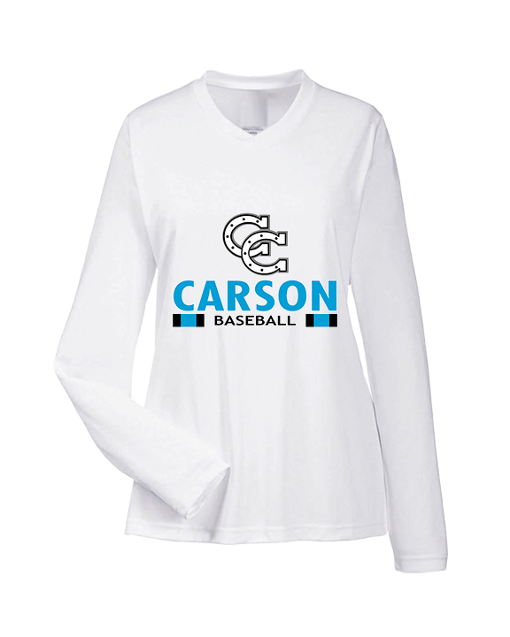 Carson HS Baseball Stacked - Womens Performance Longsleeve