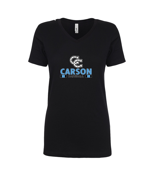 Carson HS Baseball Stacked - Womens Vneck