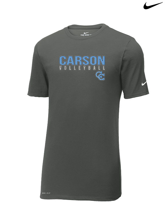 Carson HS Volleyball Main Logo 1 - Mens Nike Cotton Poly Tee