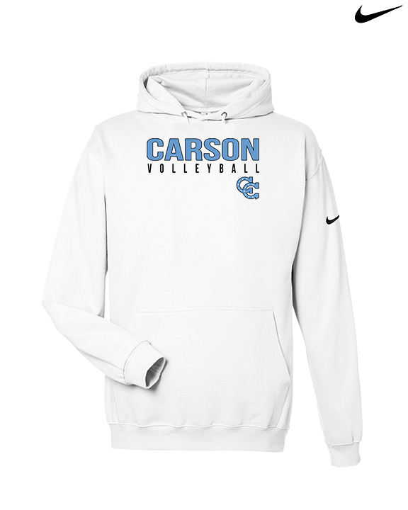 Carson HS Volleyball Main Logo 1 - Nike Club Fleece Hoodie