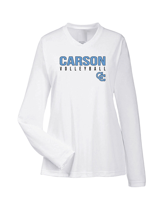 Carson HS Volleyball Main Logo 1 - Womens Performance Longsleeve