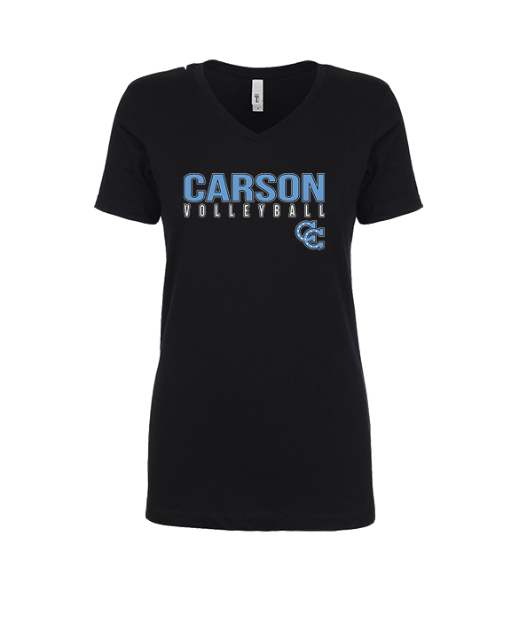 Carson HS Volleyball Main Logo 1 - Womens V-Neck