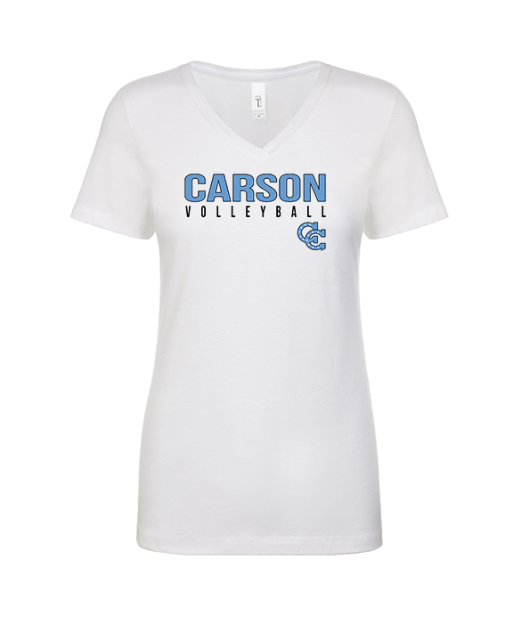 Carson HS Volleyball Main Logo 1 - Womens V-Neck